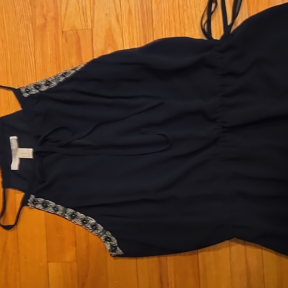Forever 21 Black dress beaded details around front armholes Medium